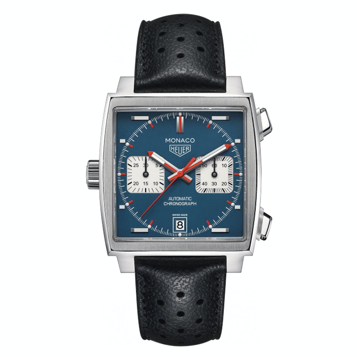 태그호이어 Tag Heuer 남성 모나코 크로노그래프 가죽 Denim... 남성 모나코 크로노그래프 가죽 Denim 블루 다이얼 시계... 