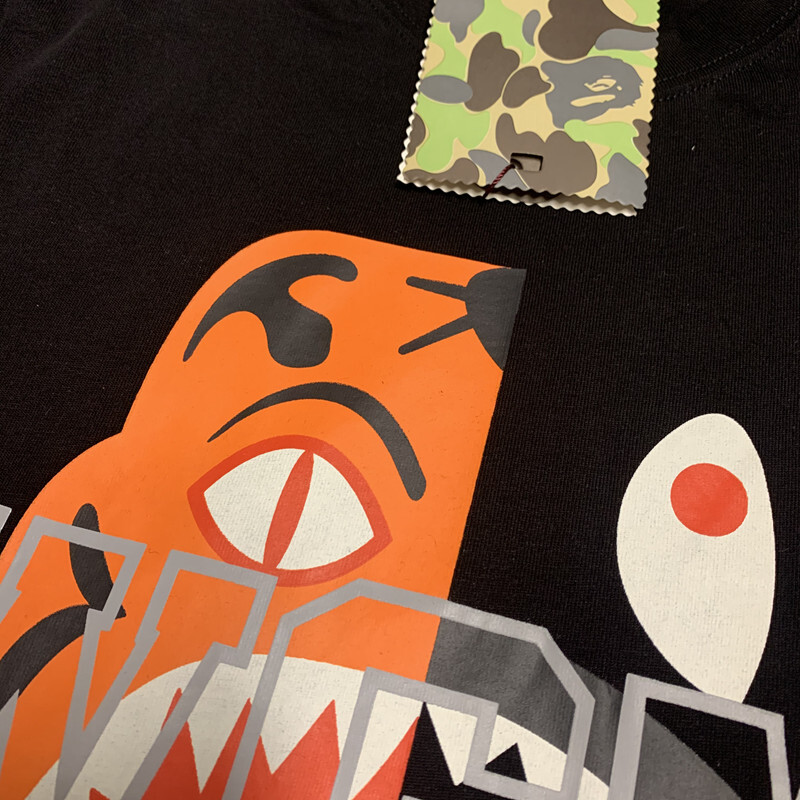 베이프 BAPE 타이거 샤크 티셔츠 블랙 - 위핑 베이프 BAPE 타이거 샤크 티셔츠 블랙