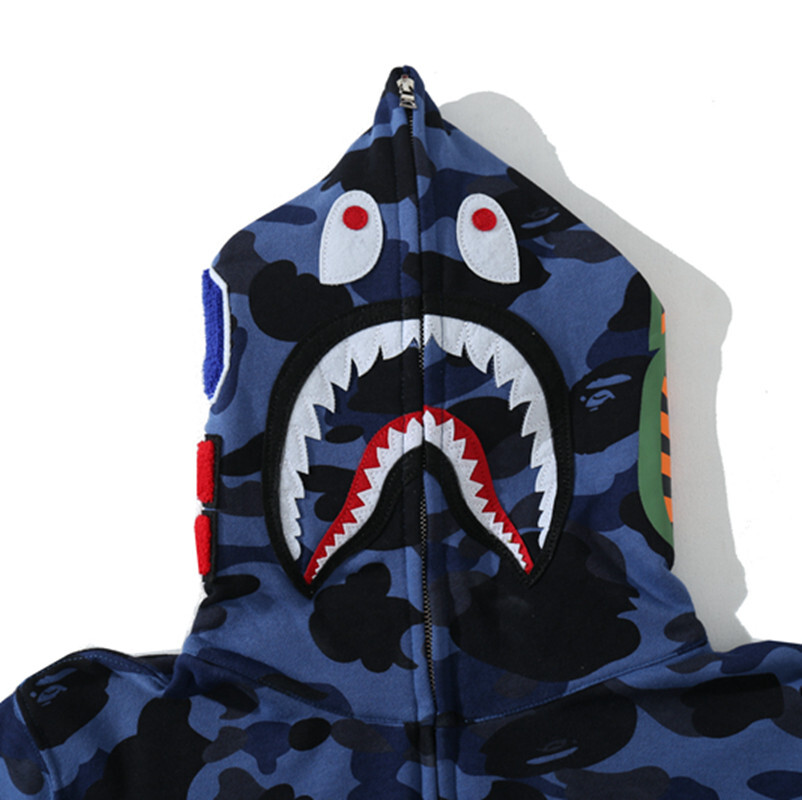 베이프 BAPE 샤크헤드 클래식 부클 맨투맨 블루 - 위핑 베이프 BAPE 샤크헤드 클래식 부클 맨투맨 블루