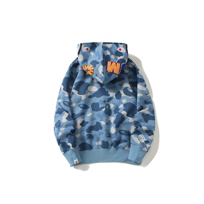 베이프 BAPE 사선 지퍼 벌집 캥거루 포켓 맨투맨 블루 - 위핑 베이프 BAPE 사선 지퍼 벌집 캥거루 포켓 맨투맨 블루