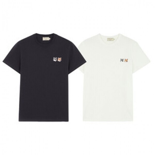 위핑,메종키츠네 더블 폭스헤드 반팔 티셔츠 BU00103KJ0008 (Maison Kitsune)