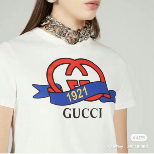 위핑,구찌 GUCCI 레터링 프린팅 심플 커플 캐주얼 남자 상의