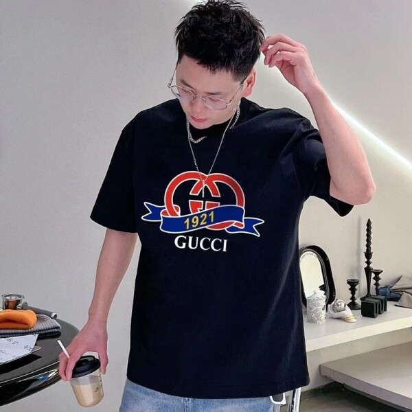위핑,구찌 GUCCI 레터링 프린팅 심플 커플 캐주얼 남자 상의