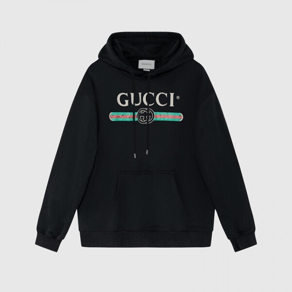 위핑,구찌 GUCCI 적록 구제 레터링 프린트 커플 긴팔 후드티
