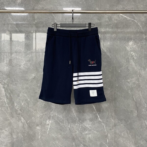 위핑,톰 브라운 Thom Browne 강아지 패턴 로고 자수 커플 반바지 네이비