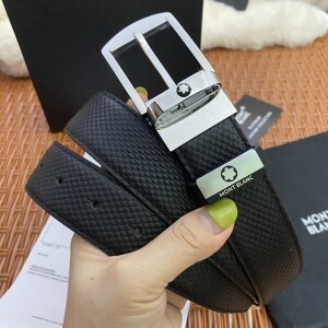 몽블랑 MONT BLANC 스틸버클 자동벨트 은색