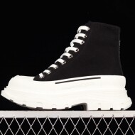 알렉산더맥퀸 Alexander McQueen 하이탑 캔버스화 블랙화이트배색