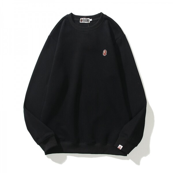 위핑,BAPE 오랑우탄 로고 라운드 맨투맨 블랙