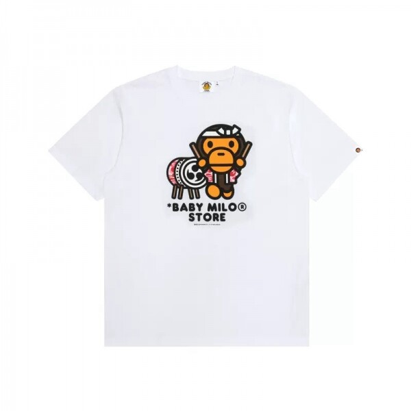 위핑,BAPE 오랑우탄 북 프린트 반팔 화이트