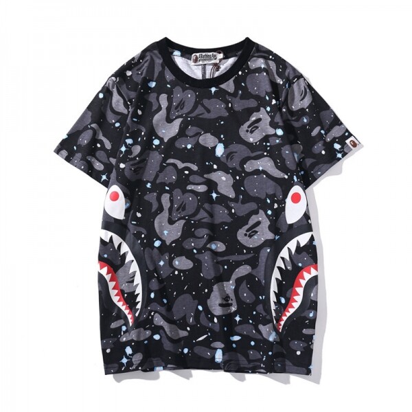 위핑,BAPE 상어머리야광별하늘반팔블랙