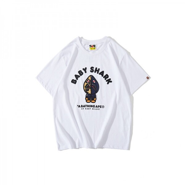 위핑,BAPE 블루 샤크 반팔 화이트