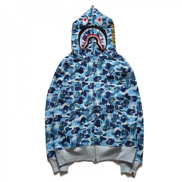 위핑,베이프 BAPE 샤크헤드 카무플라주 맨투맨 블루