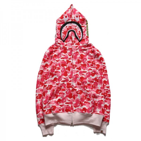 위핑,베이프 BAPE 샤크헤드 카무플라주 맨투맨 핑크