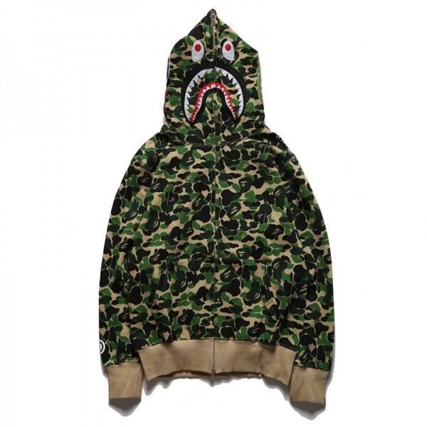 위핑,베이프 BAPE 샤크헤드 카무플라주 맨투맨 그린