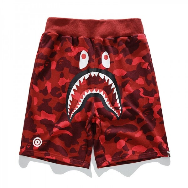 위핑,베이프 BAPE 패션 캐주얼 반바지 붉은색