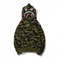 베이프 BAPE 컬러 카모 샤크 와이드 풀집 더블 후디 녹색