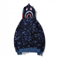 베이프 BAPE 컬러 카모 샤크 와이드 풀집 더블 후디 푸른 색