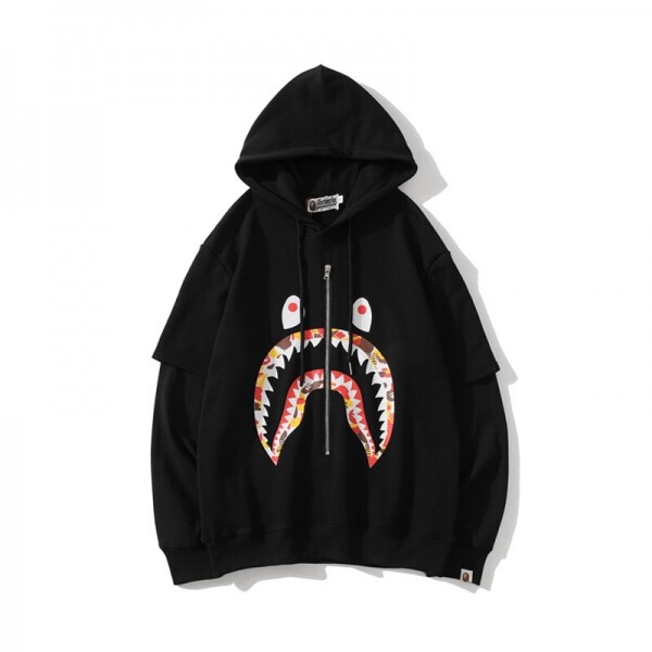 위핑,베이프 BAPE 상어 머리 두 벌 후드티