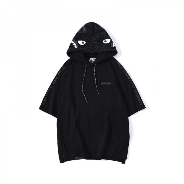 위핑,베이프 BAPE 베이프 와이드 풀오버 후드티 블랙