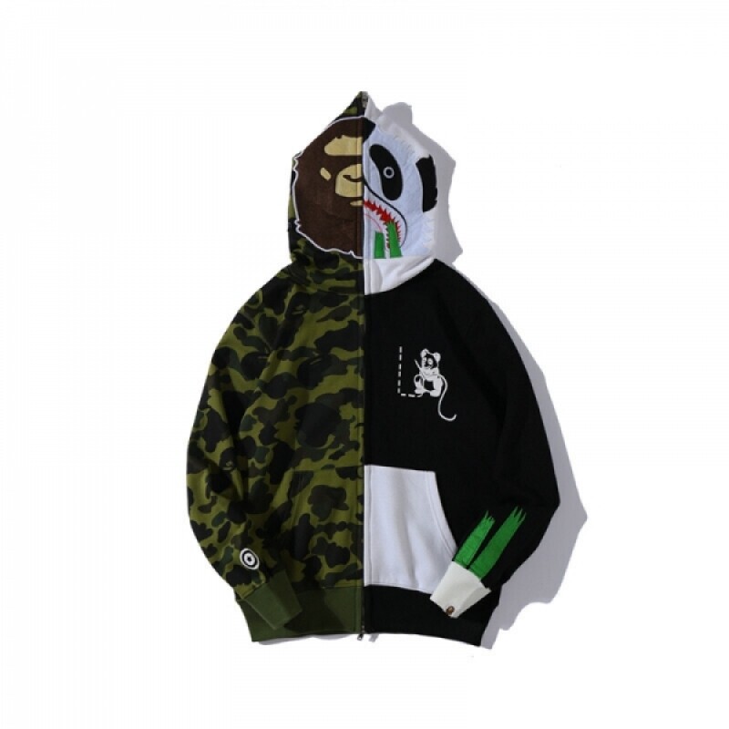 베이프 BAPE 유인원 머리 팬더 머리 패치 맨투맨 - 위핑 베이프 BAPE 유인원 머리 팬더 머리 패치 맨투맨