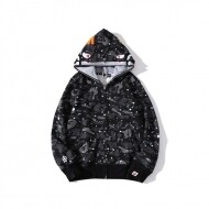 베이프 BAPE 스페이스 카모 샤크 풀집 후디 블랙