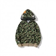 베이프 BAPE 빅 ABC 카모 샤크 와이드 풀집 더블 후디 녹색