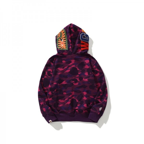 위핑,베이프 BAPE 배색 카모 타이거 풀집 후드티(FW18) 퍼플