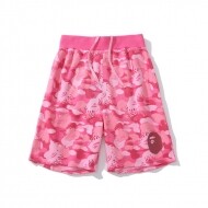 베이프 BAPE 반바지 카모 블루 레드 팬츠 핑크색