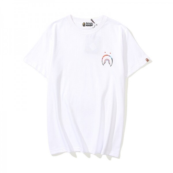 위핑,베이프 BAPE 컬러 라인 샤크헤드 프린트 반팔 화이트