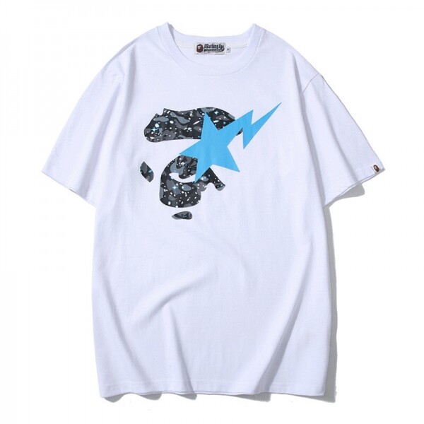위핑,베이프 BAPE 1ST CAMO APE 페이스 릴렉스 티셔츠 흰색