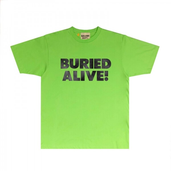위핑,갤러리 디파트먼트 GALLERY DEPT 레터링 BURIED ALIVE 프린트 반팔 티셔츠 녹색 남여 공용