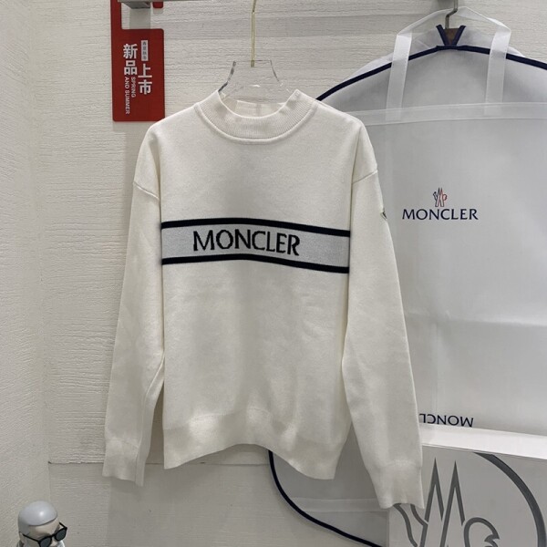 위핑,몽클레어 Moncler 여성 로고 스웨터 화이트