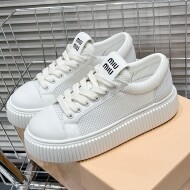 MiuMiu 미우미우 2023 신상 여성 통기성 스니커즈 바닥 두께 4.5cm