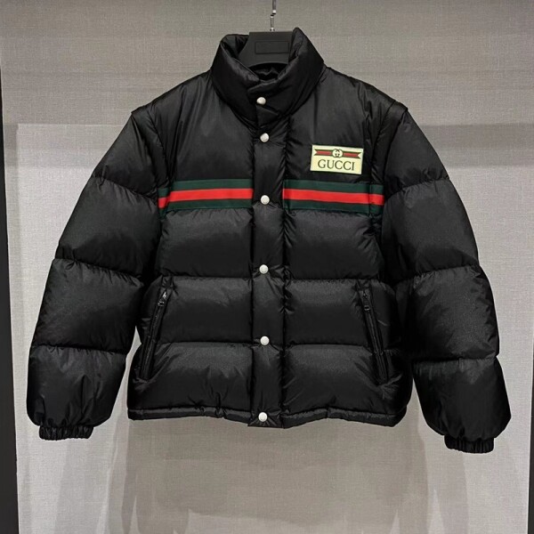 위핑,구찌 GUCCI 남자 스트라이프 테이프 패딩 점퍼