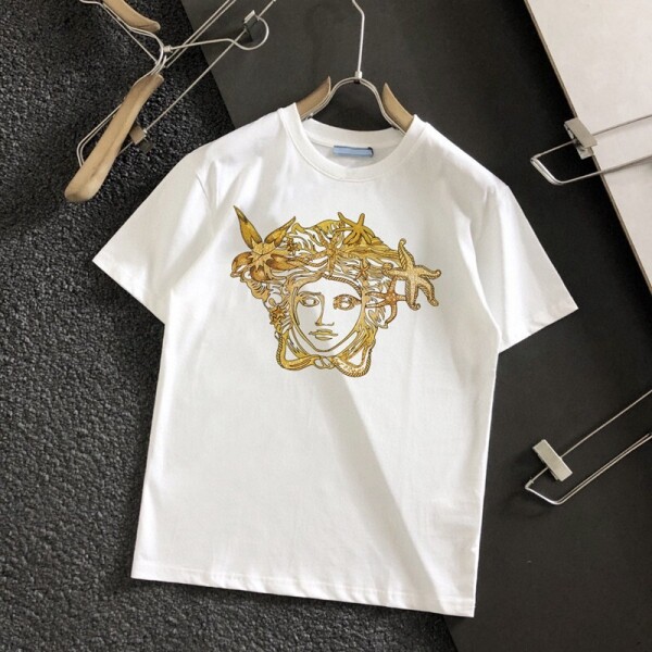위핑,베르사체 Versace 메두사 배색 맨투맨 반팔 티 남녀 공용