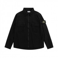 스톤아일랜드 Stone Island 메탈릭 나일론 재킷 방수 자외선 차단 반사 재킷 남성과 여성 블랙
