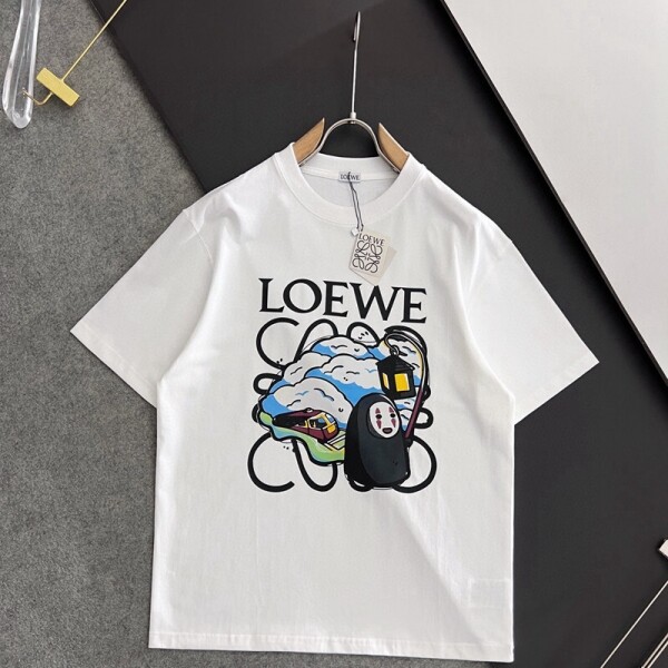 위핑,로에베 LOEWE 얼굴 없는 남자 캐릭터 프린팅 반팔 남녀공용