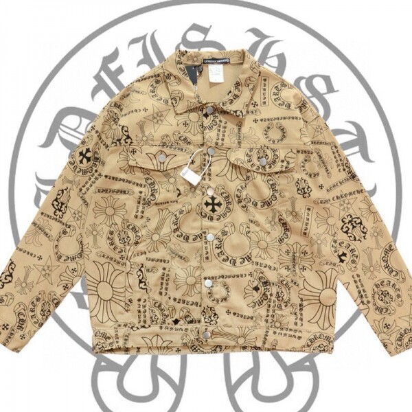 위핑,크롬 하츠 Chrome Hearts 그래피티 자켓 범레터링 십자가 데님 코트 춘추 남여공용