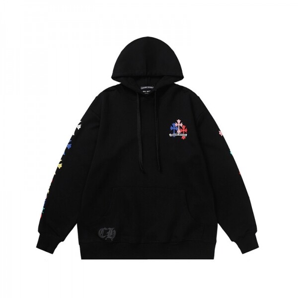 위핑,크롬하츠  Chrome Hearts 그래피티 풀프린트 컬러 십자가 후드티 스트리트 남녀 후드티 블랙