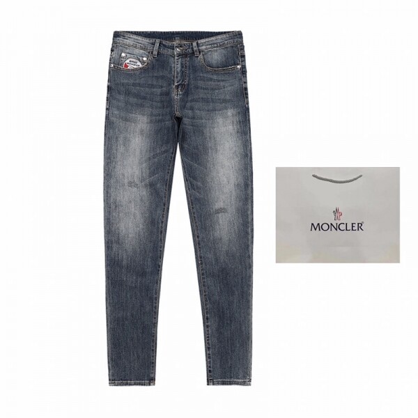 위핑,몽클레어 MONCLER 로고 자수 데님 팬츠