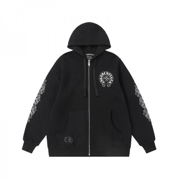 크롬하츠 Chrome Hearts 초한정 꽃팔 말발굽 후드집업 블랙 - 위핑