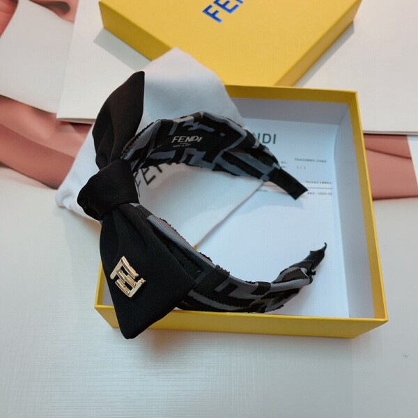 위핑,펜디 FENDI  FF 분위기 와이드 빈티지 리본 머리띠