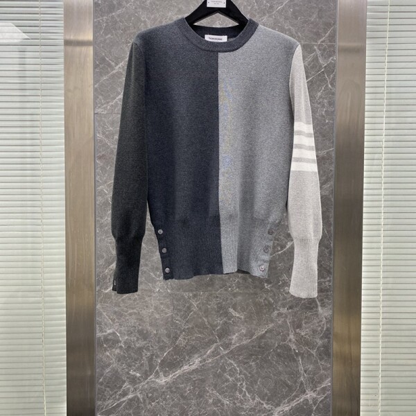 블링크,톰 브라운 Thom Browne   멜란지 니트 라운드 니트