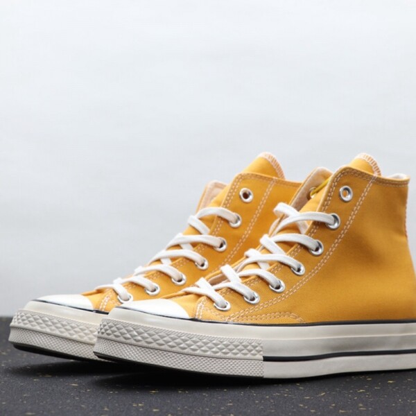 위핑,컨버스 CONVERSE 갑피 빳빳한 노란색 하이탑 슬립온