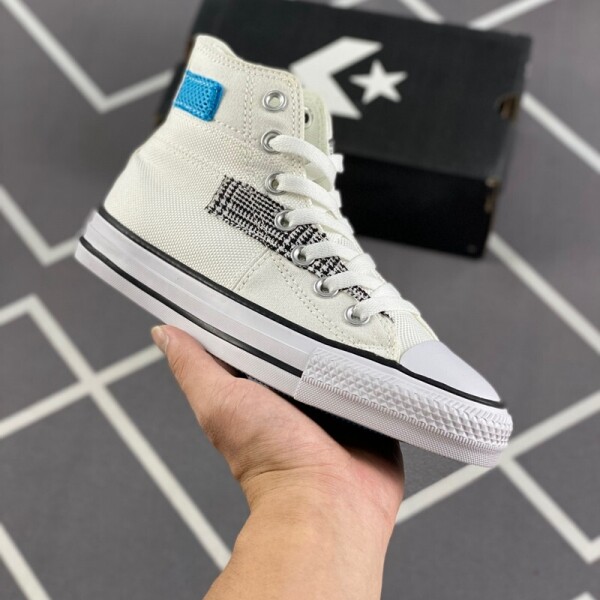 위핑,컨버스 CONVERSE 에어메쉬블랙 화이트 아플리케 캔버스화 168745C