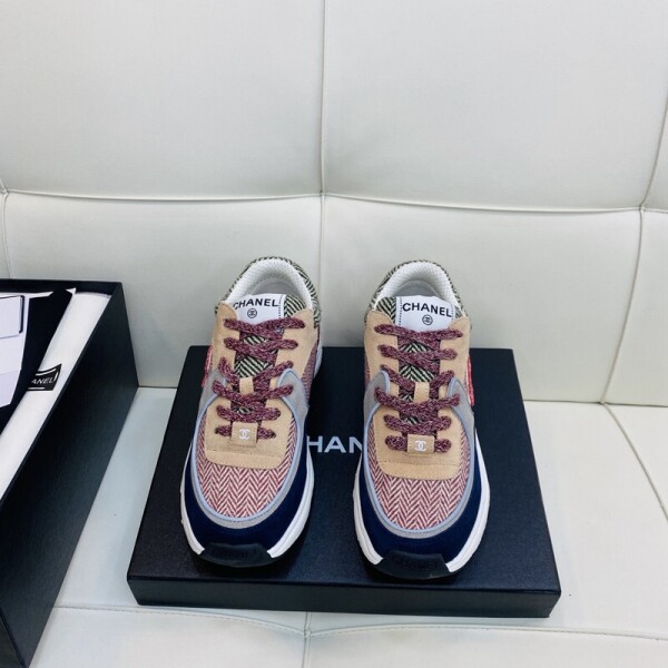 위핑,샤넬 CHANEL 아빠 신발 통굽 아메리칸 빈티지 키높이 스니커즈 가을 겨울