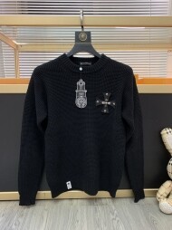 크롬 하츠  Chrome Hearts 클래식 로고 심플 커플 와플 스웨터
