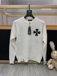 크롬 하츠  Chrome Hearts 클래식 로고 심플 커플 와플 스웨터