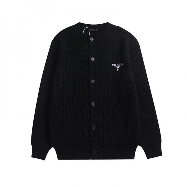 위핑,프라다 PRADA 가슴 레터링 로고 프린트 니트 카디건 남여공용