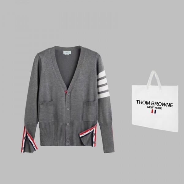 위핑,톰 브라운 Thom Browne 클래식 삼색 사도봉 캐주얼 카디건 남녀공용